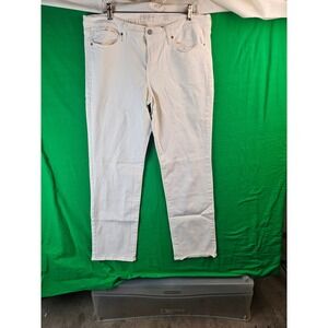 Lucky Brand White Denim Jeans Womens Size 14 32 Regular Straight Leg Mid Rise